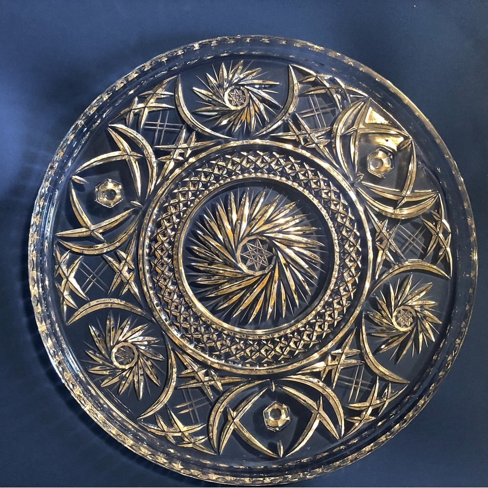 American Brilliant Period Cut Glass Platter